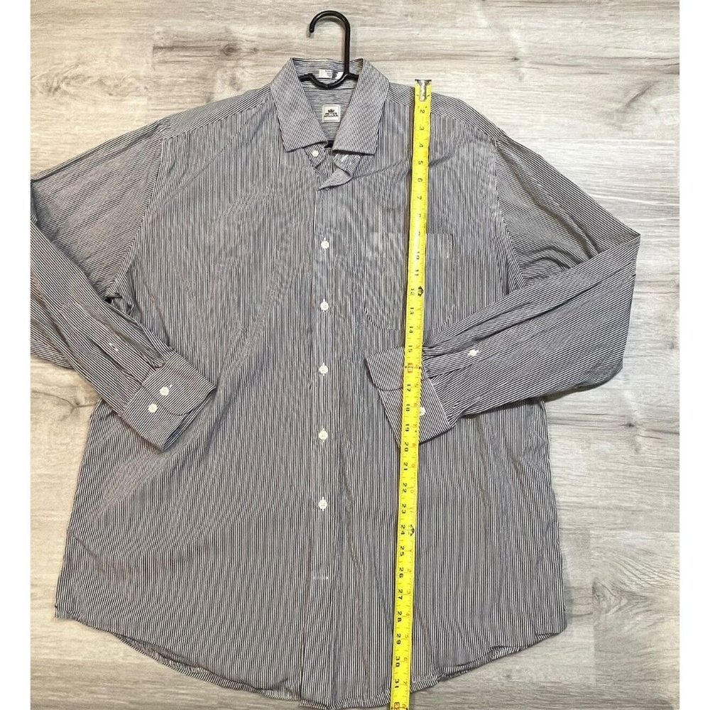 Peter Millar Gray Striped Cotton Button‎ Front Long Sleeve Shirt Size XL - Picture 4 of 6